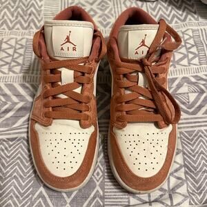 Authentic Nike Women's Air Jordan 1 Low White Old Pink Sneakers - Size 7